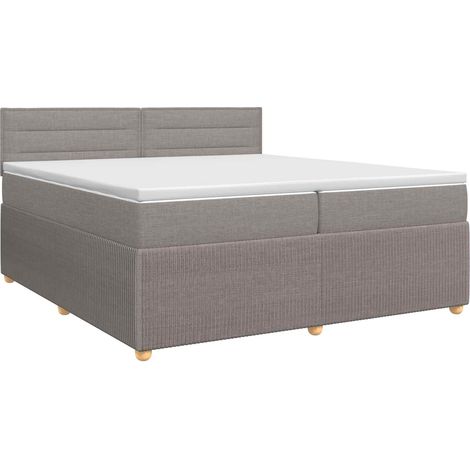 Maison Exclusive - Letto box spring con materasso Tortora 200 x 200 cm Tessuto (1/5)