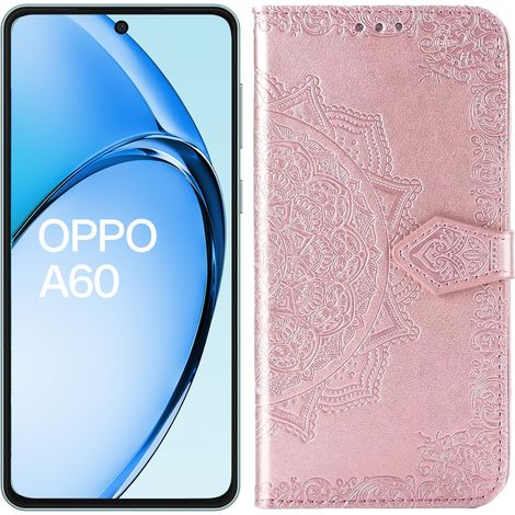 Funda tipo libro para Oppo A60, Mandala, rosa (1/3)