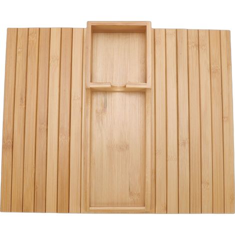 Plateau d'accoudoir de canapé antidérapant et pliable en bois, table d'accoudoir pour téléphone, tablette, tasse, télécommande et en-cas (1/5)