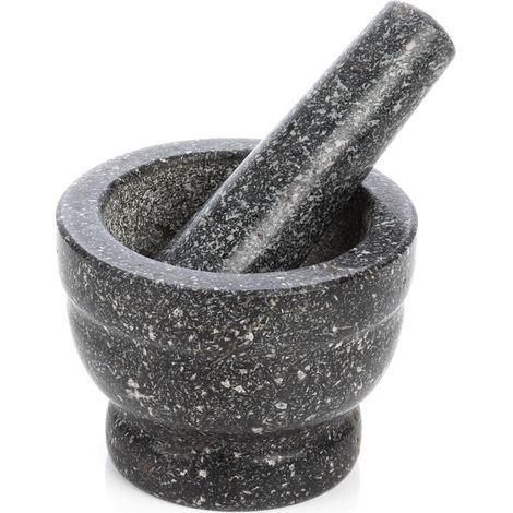 Granite Pestle & Mortar Set Natural Spice Herb Crusher Grinder Grinding Paste (1/5)