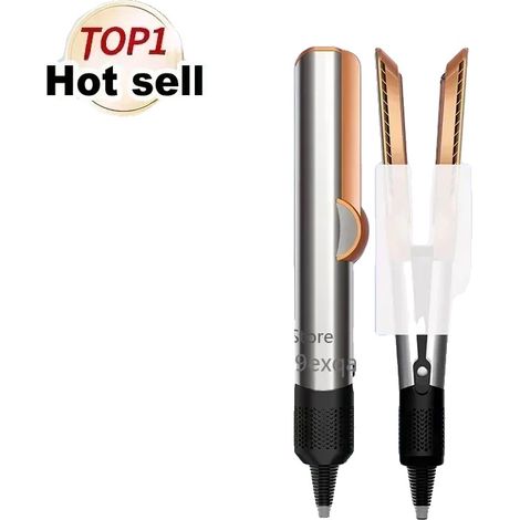 Spazzola ad aria calda, schermo LCD, tecnologia agli ioni negativi, liscia i capelli grigi (1/2)