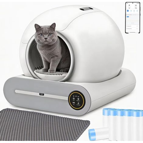 Litiere pour Chat Autonettoyante 65L + 9L Commande Via Application (1/5)