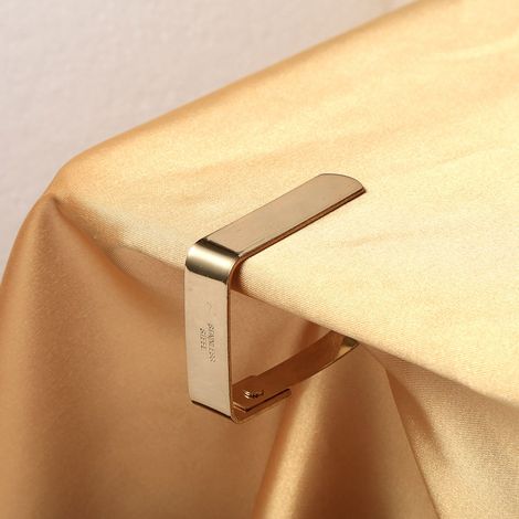 Pinces de fixation dorées pour nappe de table en acier inoxydable durable, clips de maintien pour fêtes, pique-nique et extérieur (lot). (1/5)