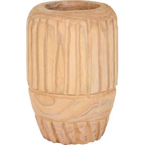 Vase Paulownia sculpté pour une déco élégante et naturelle - Bois naturel sculpté (1/4)