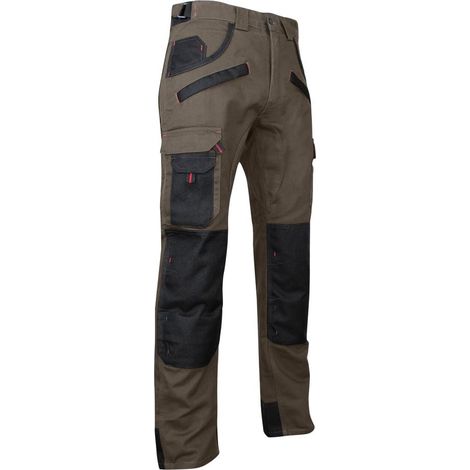 Pantalon taille haute multipoches taupe/noir Tourbe LMA - CBA - Couleur Taupe/noir - Taille Vêtement 60 (1/3)