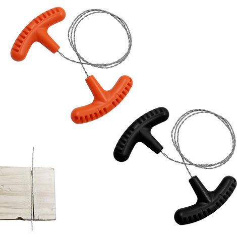 Set mit 2 Edelstahl-Drahtsägen, Seilsäge, tragbare Drahtsäge 68 cm für PVC-Rohre, Handsäge Kette Anti-Rost, Survival Tool Hand Drahtsäg (1/5)