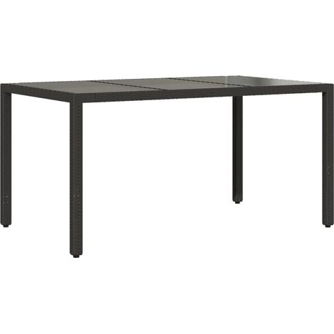 Maison Exclusive - Gartentisch mit Glasplatte Schwarz 150x90x75 c
