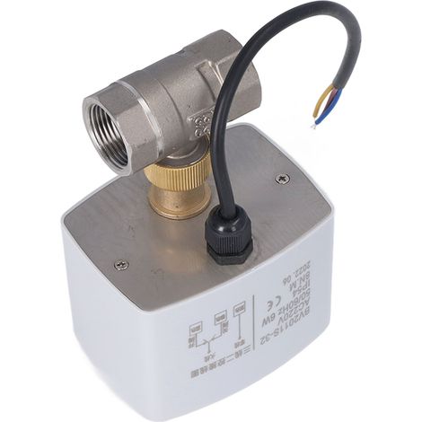 Vanne motorisée 3 fils 2 positions silencieuse, corps en acier inoxydable DN20, vanne à boisseau sphérique électrique 3/4 pouce AC220V (1/5)