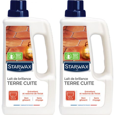 Lot de 2 Laits de brillance pour tomettes et terres cuites 1L STARWAX (1/3)