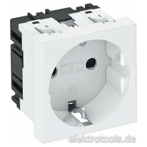 OBO Bettermann Toma de corriente 0°, 1 vía con contacto de protección 250V, 10/16A Policarbonato blanco puro RAL 9010, 6120008