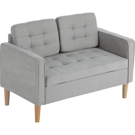 2 sitzer sofa couch mit stauraum gepolsterter polstersofa doppelsofa mit samtoptik fur wohnzimmer schlafzimmer 117x 62 x 78 cm (1/5)