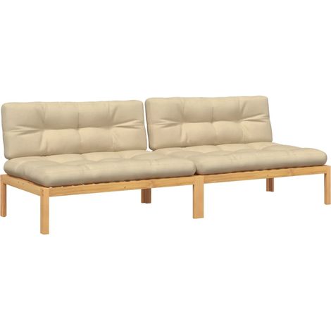 Maison Exclusive - Garten-Mittelsofas aus Paletten 2 Stk. mit Kis