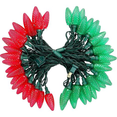 Guirlande lumineuse extérieure C9 pour sapin de Noël, 10,15 m (33,3 pi), 50 LED, étanche, grande taille, extensible (1/5)