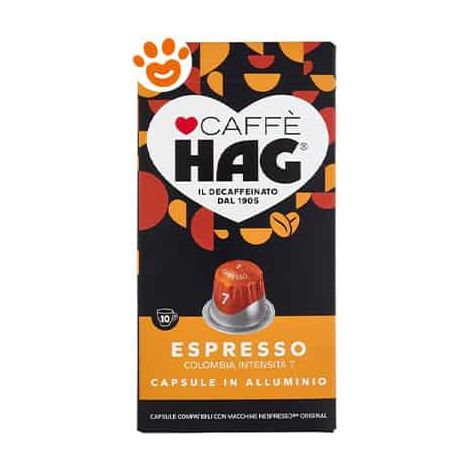 Hag Caffè Capsule Nespresso COLOMBIA - Espresso in Alluminio - Confezione 10 Capsule -
