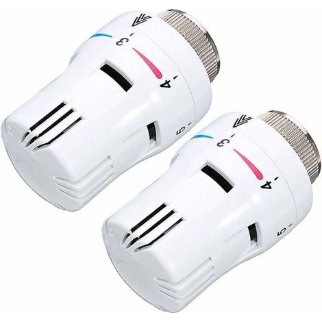Set mit 2 Ersatz-Thermostatköpfen für Heizkörper-Thermostatventile, Heizungstemperaturregelung, geeignet für elektrische Fußbodenheizungsventile, praktisch, langlebig und leistungsstark - Crezuo