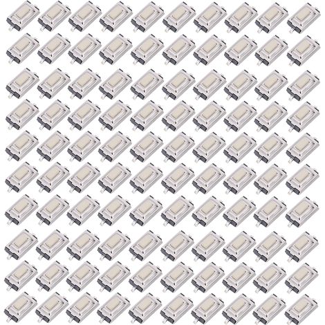 100 pièces interrupteur à bouton Tactile momentané haute sensibilité réponse rapide SMD 3x6 2.5mm