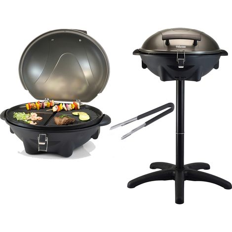2in1 Elektro Standgrill & Tischgrill mit Deckel & Grillzange 2200 Watt