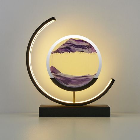 Lampada da tavolo - Lampada da tavolo Quicksand Painting - Nero + Viola Quicksand (2718cm) Decorazioni per la casa Scrivania da ufficio