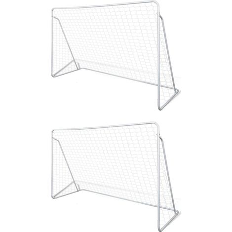 Fußballnetze Stahl 2 Stück 240x90x150 cm