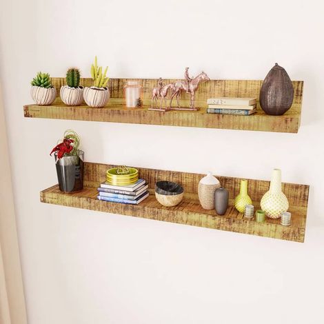 Maison Exclusive - Wandregale 2 Stk. Massivholz