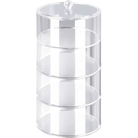 Gürtelorganizer aus transparentem Acryl, stapelbar in 4 Ebenen mit Magnetverschluss, Durchmesser 14 cm, zur Aufbewahrung und Präsentation. (1/5)