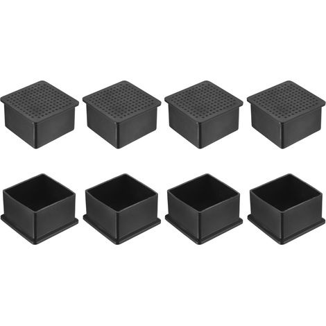 8 Pièces Bouchons Carrés en Plastique 50 x 50mm Noir (1/5)