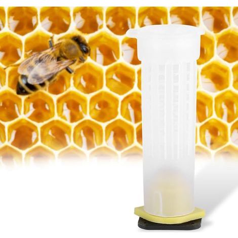 CSPARKV 10 Plastic Roller Cages, Queen Bee Rearing Cup Kit Cages Beekeeping Tool Equipment (10 x Roller Cages)