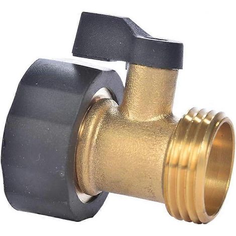 Robinet d'arrêt en laiton pour tuyau d'arrosage de 3/4 pouce, compatible avec les raccords de tuyau de 3/4 pouce (1/5)