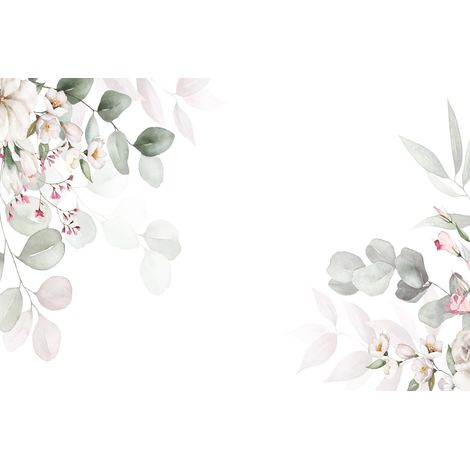 Kinderfototapete mit weißen Blumenmotiven DWK418 200x135 (1/5)