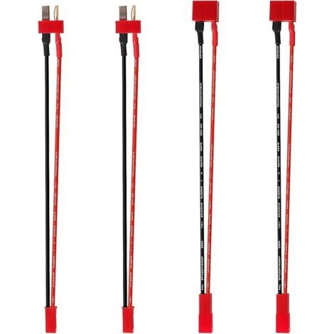 Pair 4 Pièces Deans T vers JST Câble Adaptateur, JST Connecteur vers Prise Deans T Connecteur, avec 15cm 20AWG Câble en Silicone, pour Batteries Lipo (1/5)