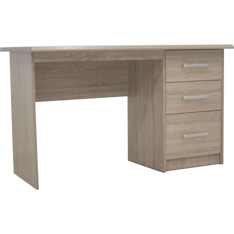 Büro Schreibtisch PRAGUE – 3 Schubladen – Farbe Sonoma-Eiche – Funktionelles Design