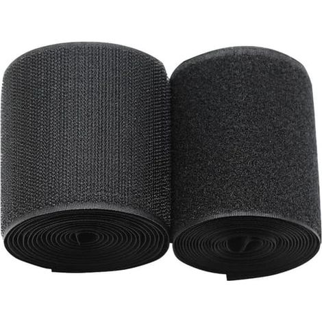 Velcro extra large (10 cm 2 m), pour coudre des bandes sur du tissu, ruban adhésif en nylon noir pour la gestion des câbles, la couture, le bricolage à la maison et au bureau. (1/5)