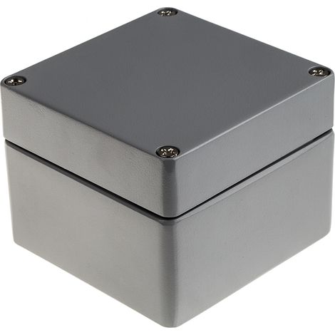 Boîtier RS PRO en Aluminium, 91 x 122 x 120mm, Gris IP65, IP66, IP67, IP68 ( Prix pour 1 ) (1/2)