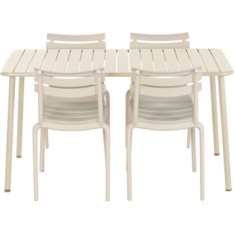 Mesa Comedor Set 5 Pp 140X70X75 4 Sillas Apilables (1/5)