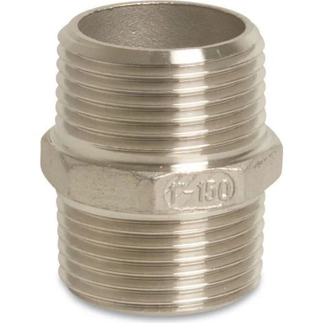 Doppio nipplo acciaio inox 2 pollici V4A