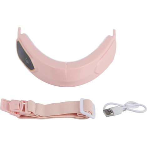 Appareil V Visage - Ceinture Électrique de Remodelage Facial - Vibration Micro - Fréquence Élevée 3500/min - Pour Double Menton - 3 Niveaux - Rose (1/5)