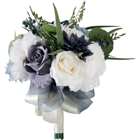 Künstlicher Blumenstrauß mit Blättern und Stiel, Dekoration aus Seide, künstliche Blumen für Valentinstag, Hochzeit, Braut, Foto-Requisiten (1/5)