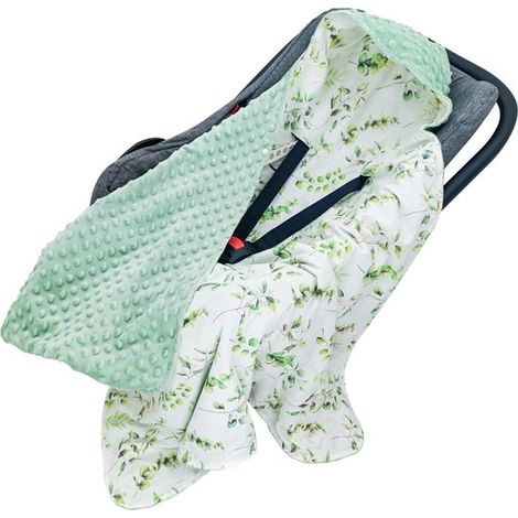 Manta para envolver al bebé - Estilo primavera/verano, 100% algodón, apta para cochecitos y sillas de coche - Tamaño universal 90 x 90 cm, estampado de hojas. (1/5)