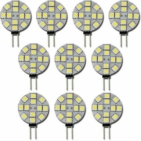 10x Ampoule LED G4 DC 12V Non dimmable Blanc 6000K Ampoule de lumière Remplacement 20W Lampe halogène pour Cuisine Camping-Car RV remorque Bateau