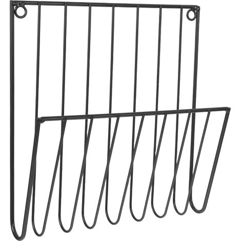 Porte-documents Mural en Fer Noir, Porte Magazines et Trieur de Dossiers Suspendus, Rangement Polyvalent pour Bureau et Maison, Installation Facile Crochets Muraux (1/5)