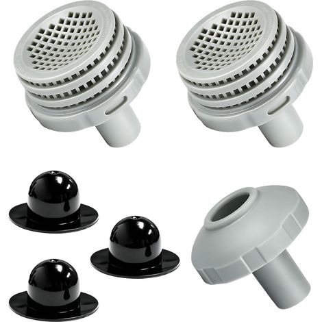 Raccord de filtre de piscine pour entrée et sortie de piscine hors sol, tamis filtrants de piscine, bouchons à trou de perçage courts, accessoires avec filetage intérieur à visser pour piscine (1/5)