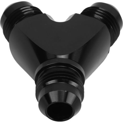 Raccord union en Y noir anodisé étanche, adaptateur universel pour durite carburant 8AN, kit de jonction fiable. (1/5)