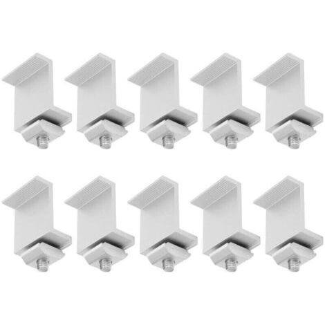 10 Pièces PV Panneau Solaire Pince d\'extrémité Panneau Solaire Montage Z Support Pince en Alliage D\'aluminium étanche Panneau Photovoltaïque Pinces (1/4)