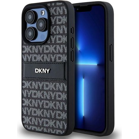 Custodia in pelle nera dkny per iPhone 15 Pro (1/5)