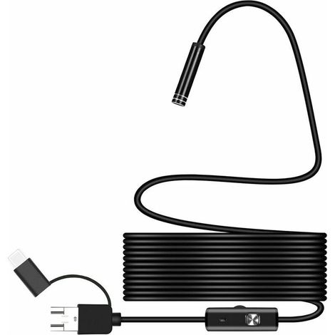 VURAHOME - 3-in-1 Android USB Typ-C Endoskop Inspektion 7mm Kamera 6 LED HD LED-Beleuchtung (1/4)