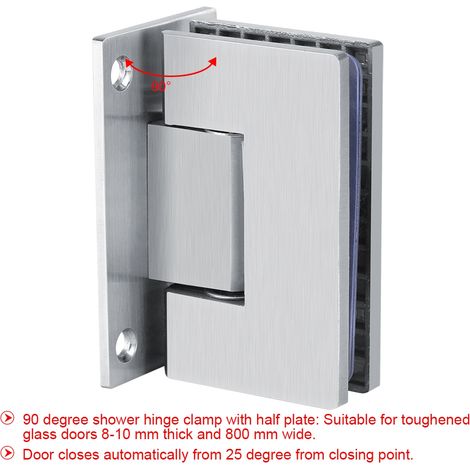 Charnière murale pour porte de douche en verre sans cadre, support 8-10 mm (1/5)