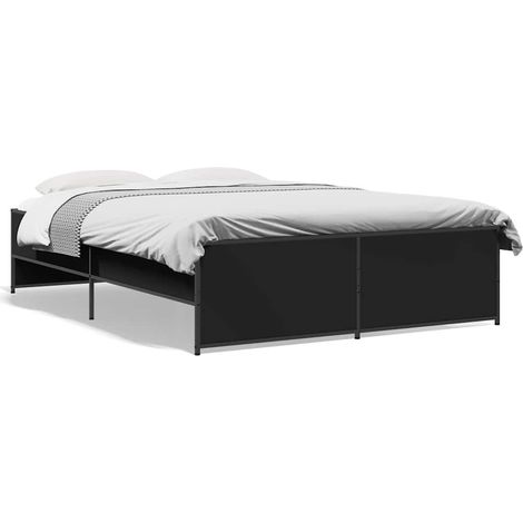 Maison Exclusive - Giroletto Nero 135x190 cm in Legno Multistrato e Metallo (1/5)