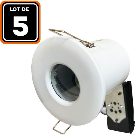 5 Support Spot BBC Blanc IP65 avec Douille GU10