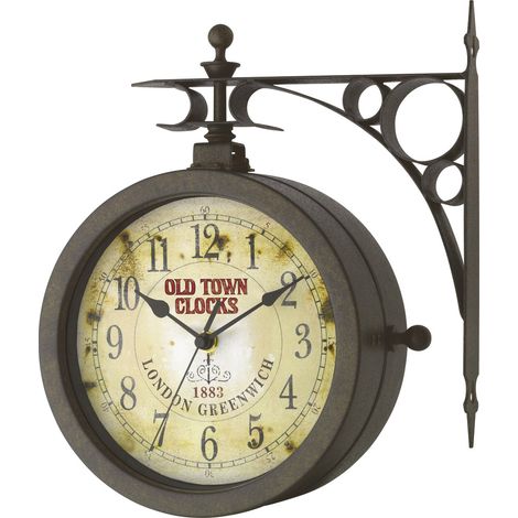 TFA Dostmann 603011 Quarz Wanduhr 20.5 cm x 29 cm x 29.5 cm x 9 cm Antik, Schwarz (1/2)