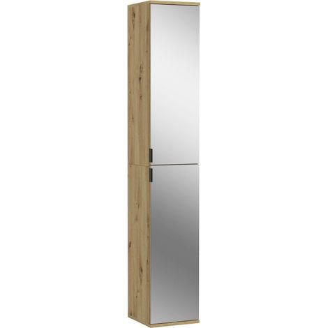Armadio a 2 ante con specchio – Rovere chiaro – BODITE